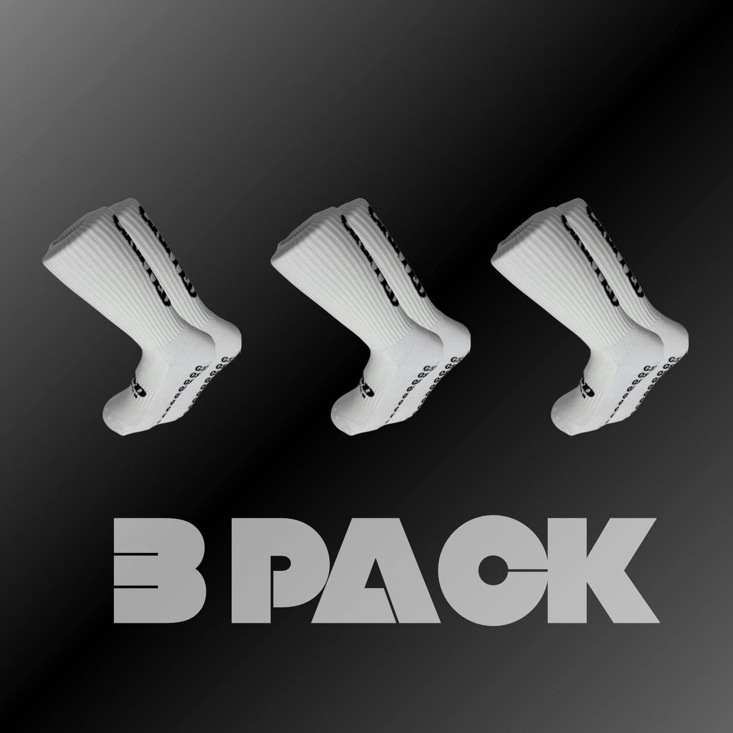 3 pack of Gripped white